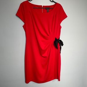 Red, knee length cocktail dress